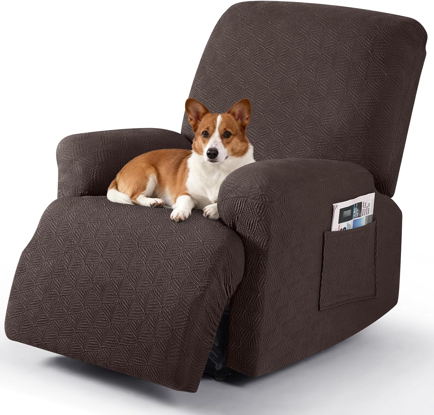 Timeles Recliner Covers Recliner Chair Covers Reclining Couch Covers Sofa Slipcovers Stretch Soft Washable (Single-Seater, Dark Brown)