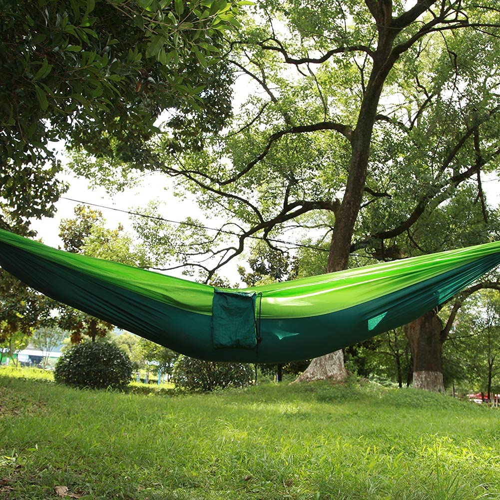 Camping-Hängematte, Verbreitern, Verlängern, Hängendes Bett, Hängematte, Schlafschaukel, Tragbare Hängematten Für Drinnen, Draußen, Wandern, Camping, Rucksackreisen, Reisen, Hinterhof, Strand(grün)