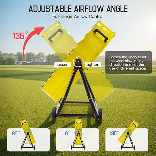 Miniatura 6 de Albott Ventilador de piso industrial de 36 pulgadas, ventilador de tambor de alta velocidad con 3 velocidades, ventilador de taller de metal