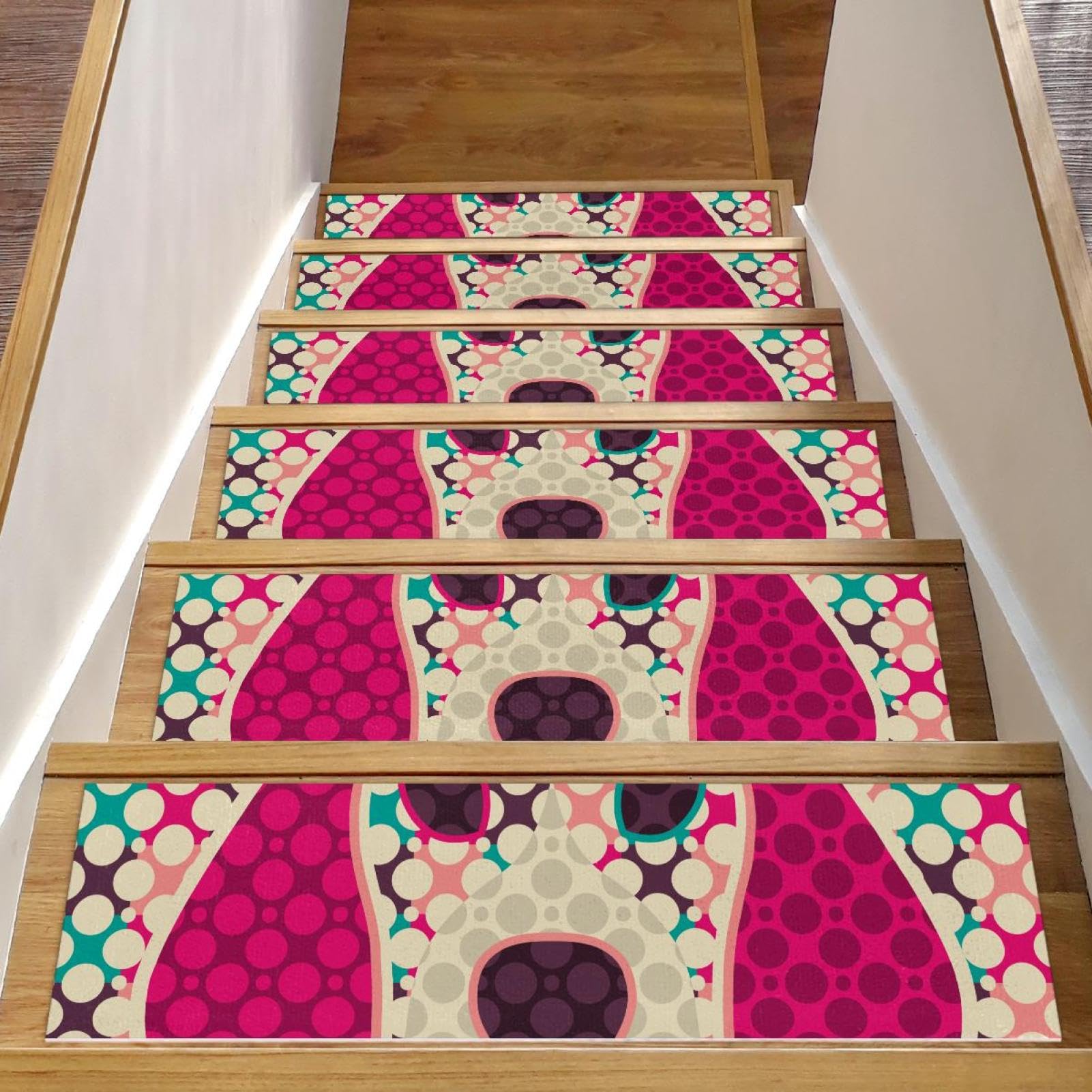 Tapis d'escalier bois antidérapant lot de 15 contre marches glissantes