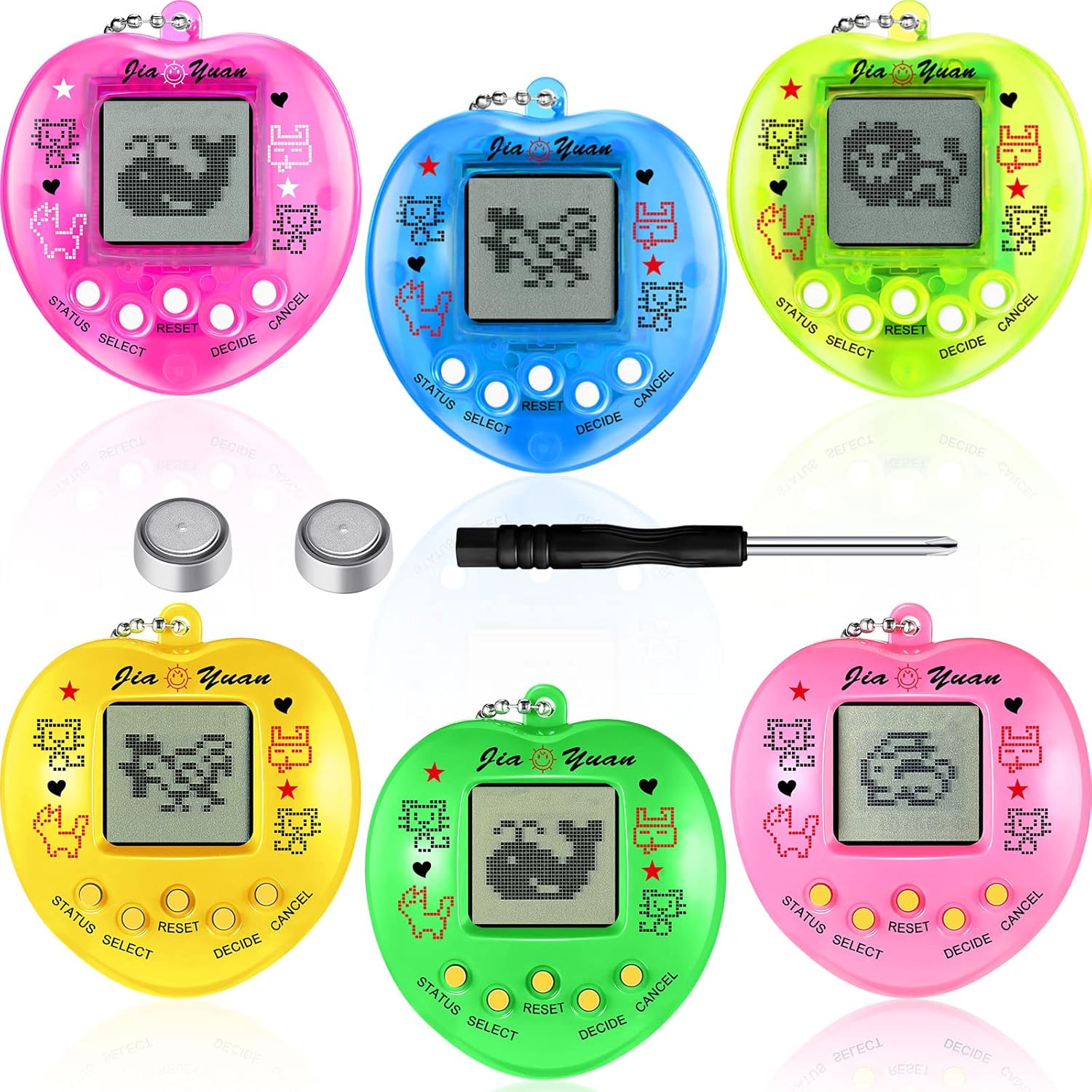 6 Pieces Virtual Pets Keychain Nostalgic Virtual Electronic