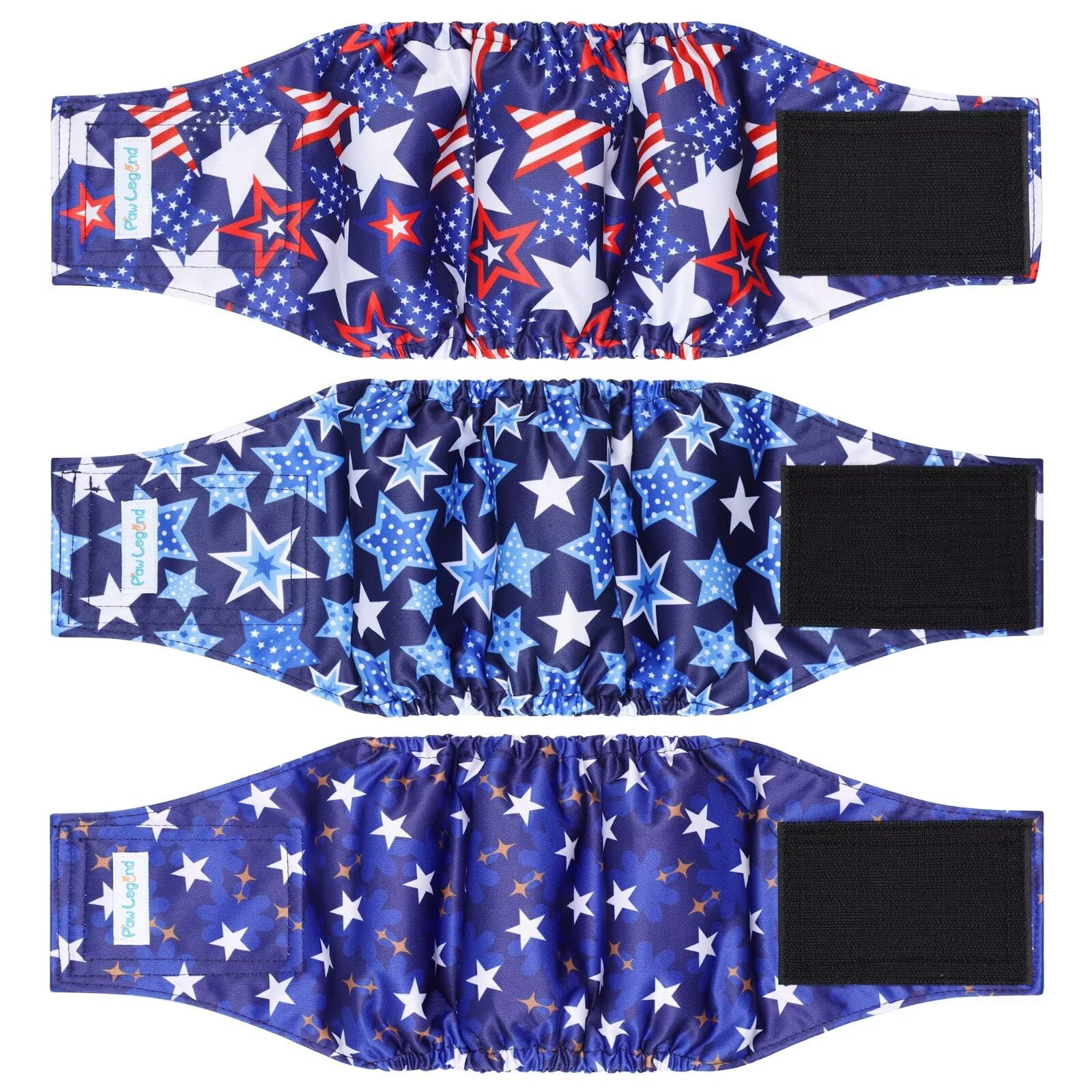 Paw Legend Washable Dogs Diapers Male Dog Belly Bands for Male Dogs Diapers Reusable Puppy & Doggie Diapers Male (3 Pack, Large)