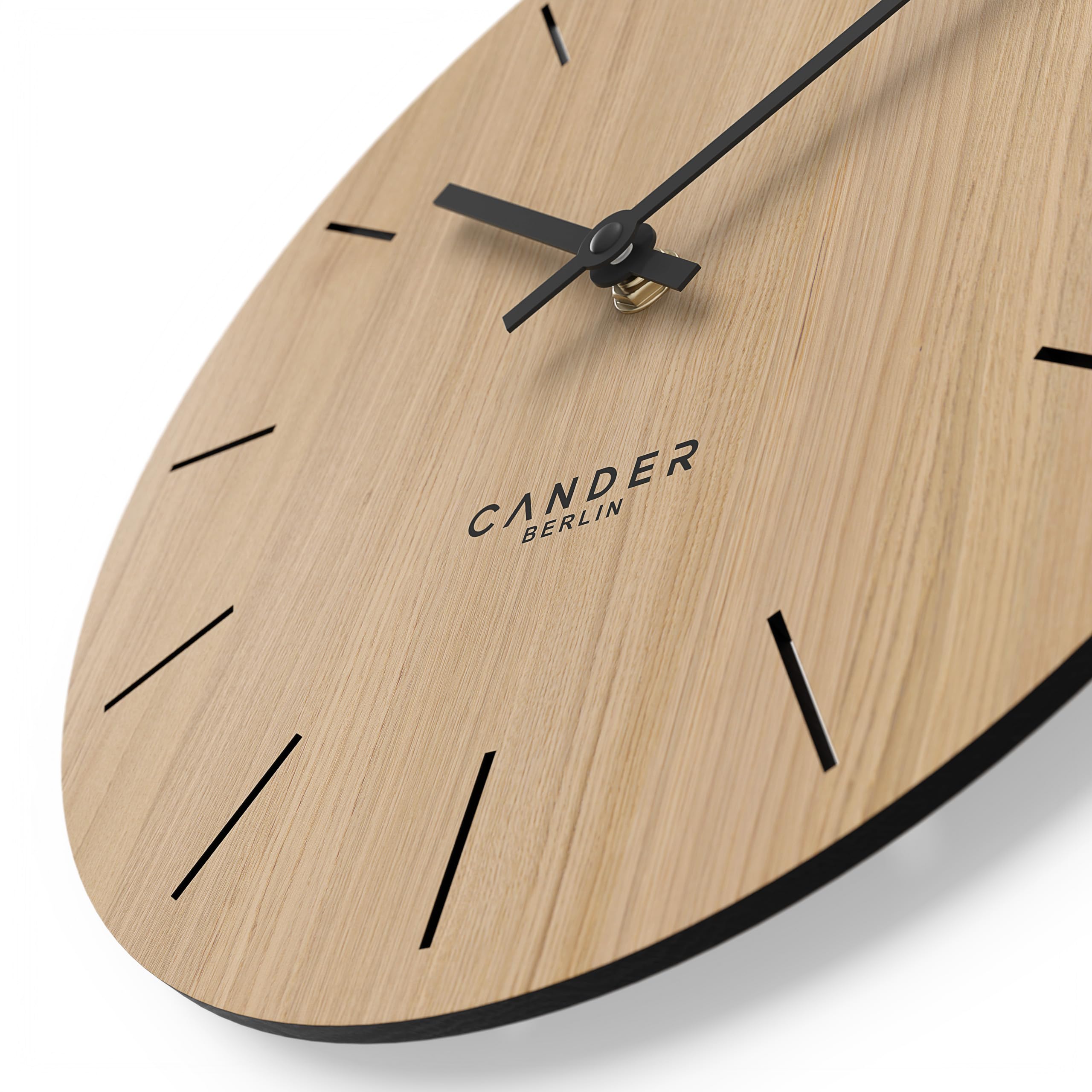 Cander Berlin MNU 2730 E - Reloj de Pared (Madera silenciosa, 28 cm), diseño de Roble Vintage sin Tic-TAC