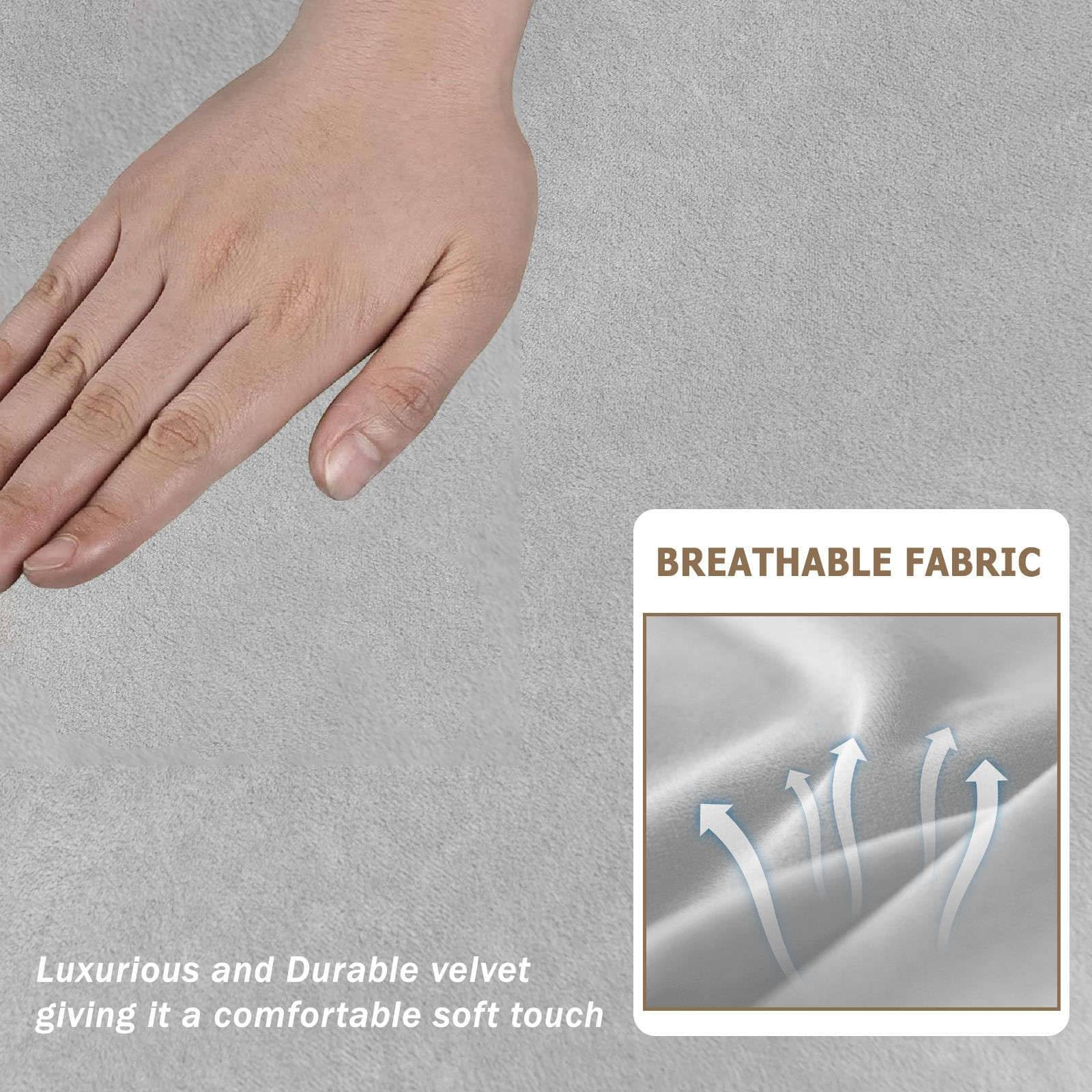 ZRCYXDW Stretch 2 Piece Club Chair Slipcover, Velvet Barrel Chair Cover with Cushion Cover Non Slip Armchair Covers Removable Tub Chair Covers for Hotel Bar Counter-Light Grey-2 Piece