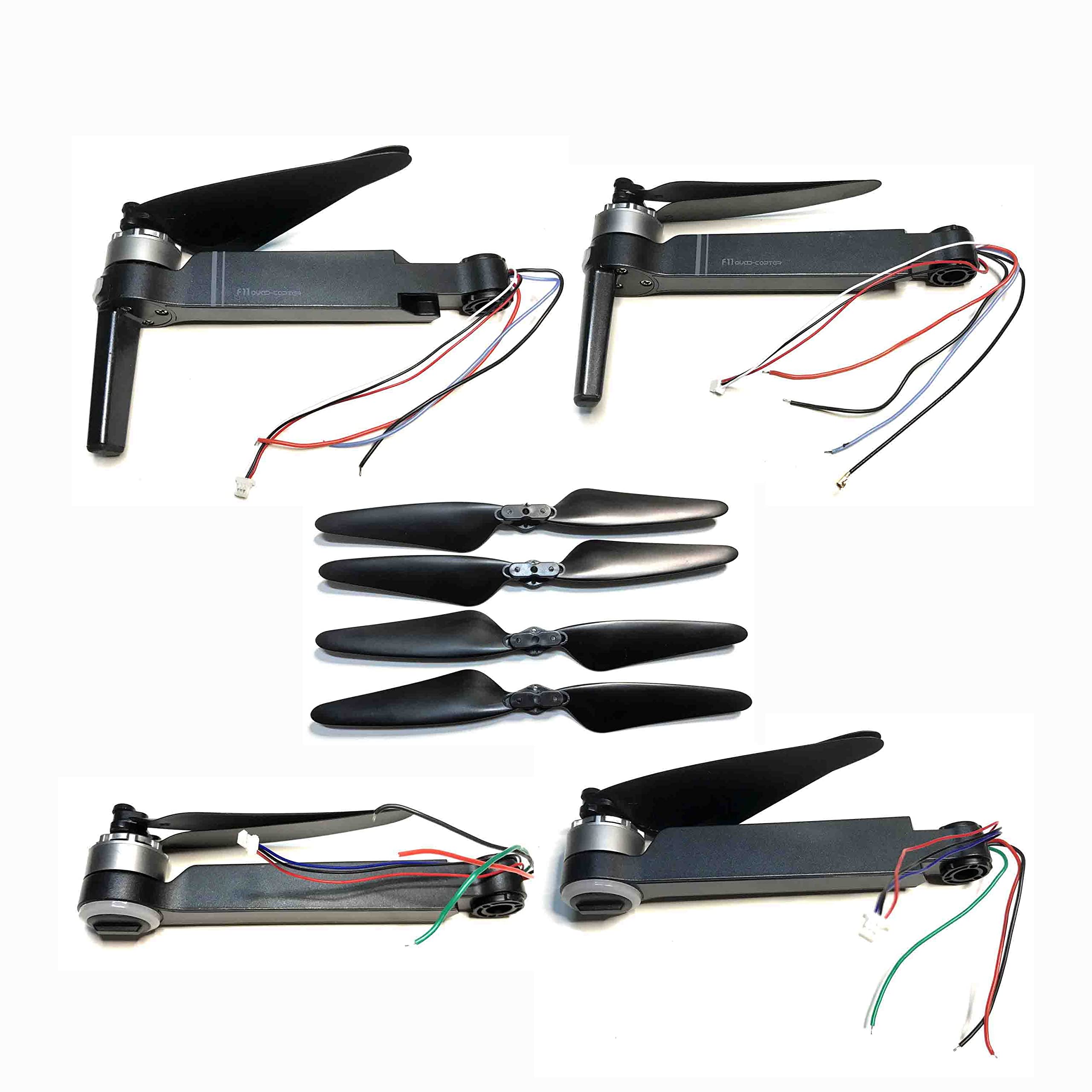 LILYY Accessori per droni Ricambi Braccio Motori Elica Lama Protezione Atterraggio Skid Gamba for SJR/C F11 SJRC F11 F11Pro RC Drone Quadcopter Accessori Facile da installare(1pcs Front B Arm Set)