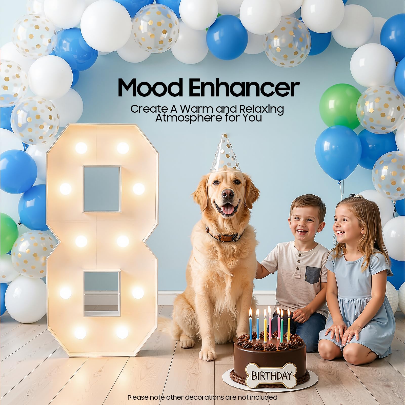 Lampada a LED con numeri illuminati, numeri di candela, dimmerabili, luce bianca calda, per feste di compleanno, decorazione per tavolo da parete (8)
