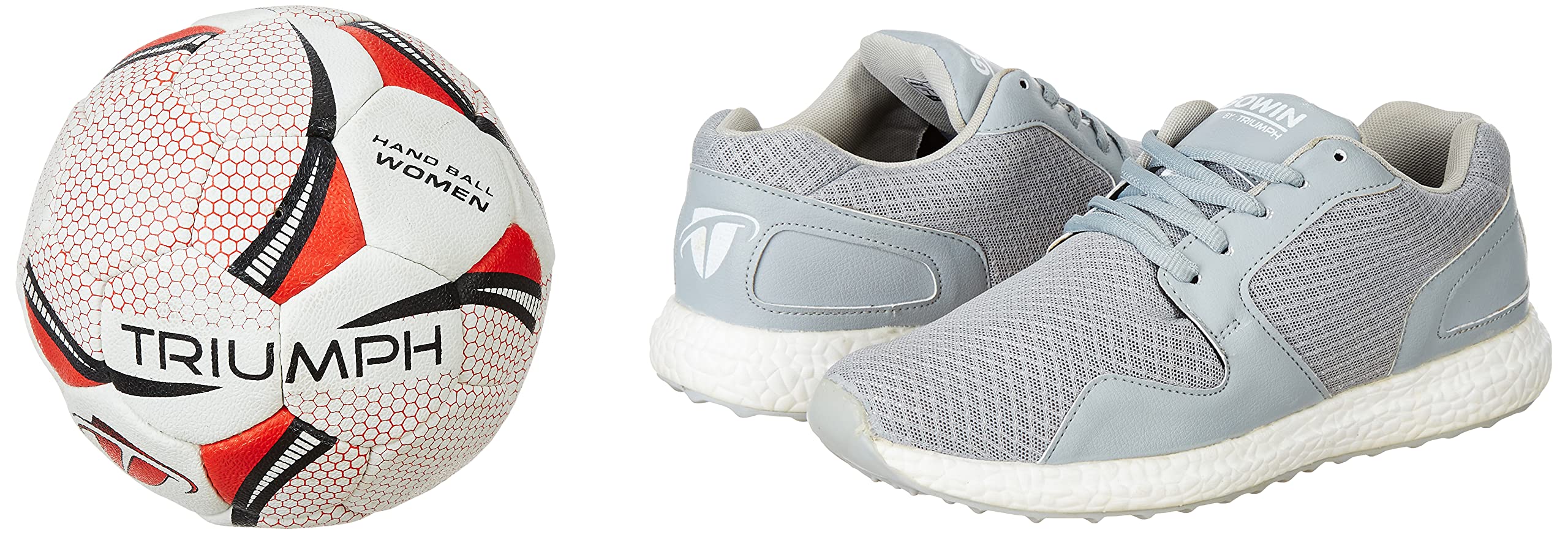 Unisex-Adult Sports Training Shoe Thrust Grey Size 6 with Triumph Handball Rubberised Junior-image-47