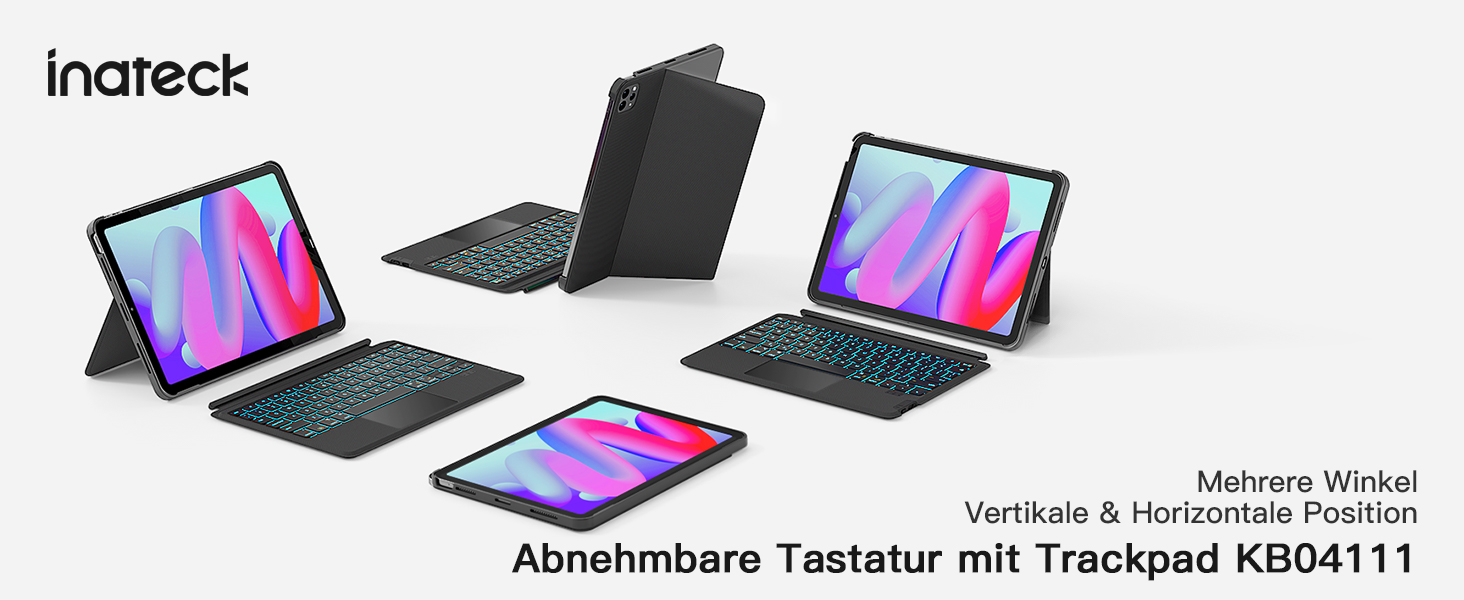 Custodia Con Tastiera Inateck Per IPad Pro 11" M4 (2024) &ndash; Touchpad E Retroilluminazione