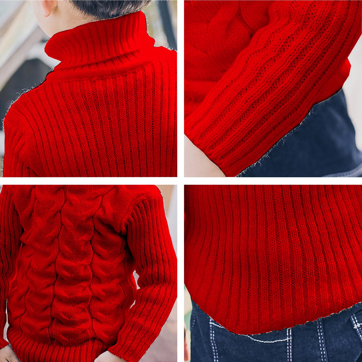 Baby Jungen Rollkragenpullover Kleinkind Mädchen Weich Warm Hoher Kragen Pullover Pullover Größe 1-8T
