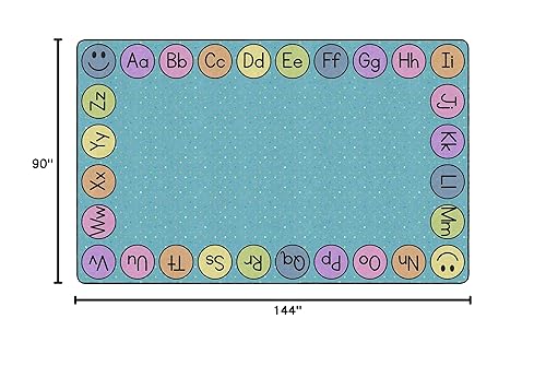 Miniatura 3 de Flagship Carpets Smiley Abc's - Alfombra educativa para decoración de asientos de habitación de niños, aula infantil, alfombra de juegos para