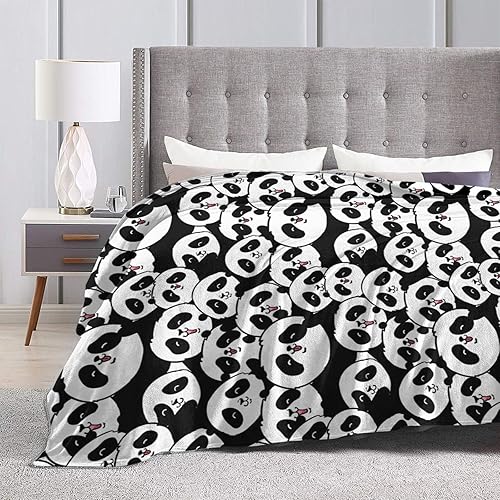 Miniatura 4 de Manta encantadora de panda súper suave y acogedora manta de vellón de felpa para cama, sofá, silla, cuna de bebé, sala de estar, bonita manta