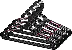 Sanremo - Conjunto com 20 Cabides Plástico Adulto para Roupas Médias Pendura Mais, Cor Prero, Linha Easy