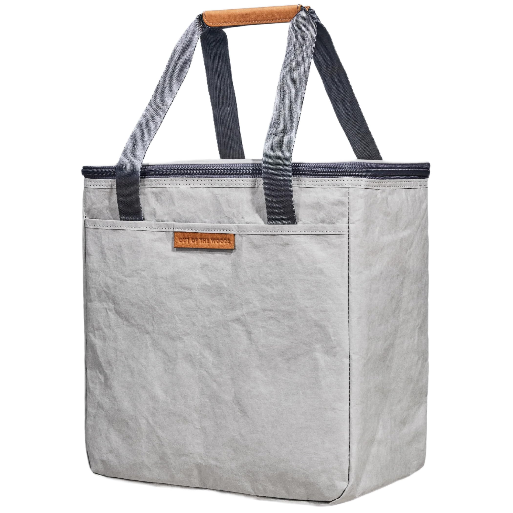 Out of the Woods Dolphin Square Cooler, Reusable and Eco-Friendly, Insulated, Keeps Foods & Drinks Fresh, Washable Paper, Front Pocket, for Picnics,