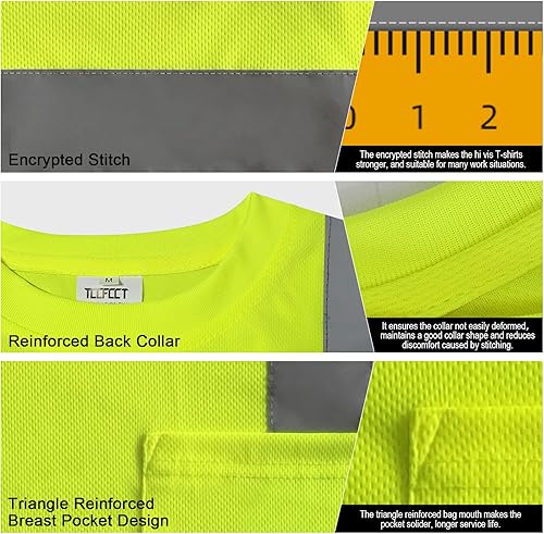 Miniatura 9 de TCCFCCT Camisas de alta visibilidad para hombres y mujeres, camisas de manga larga Hi Vis de clase 3 para hombres, camisas de trabajo de seguridad