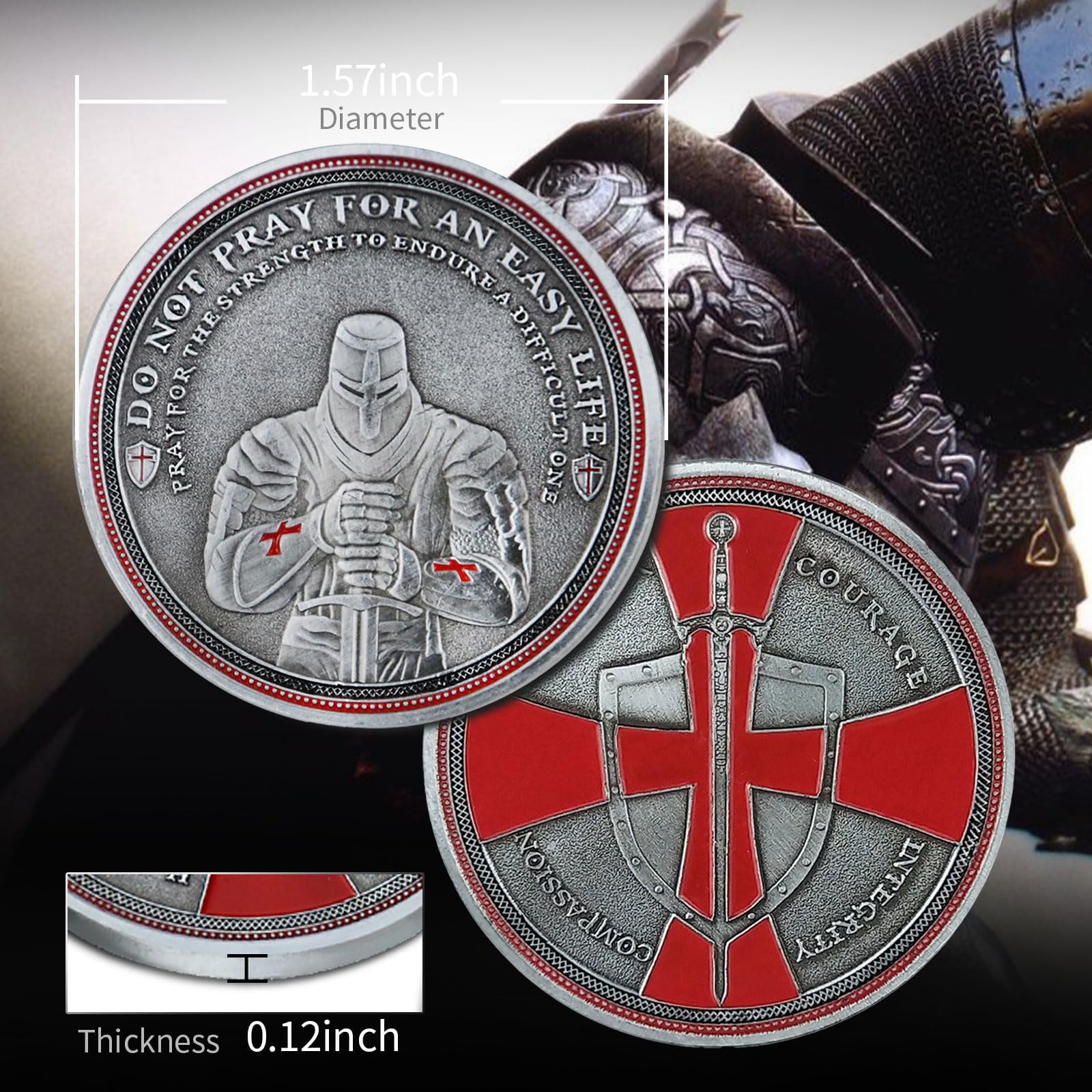 Atsknsk Knights Templar Challenge Coin (red Cross Price AtSKnSK Knight  Teplar Challenge Coin Call On E Brother – Bigaart Knights Templar Ring