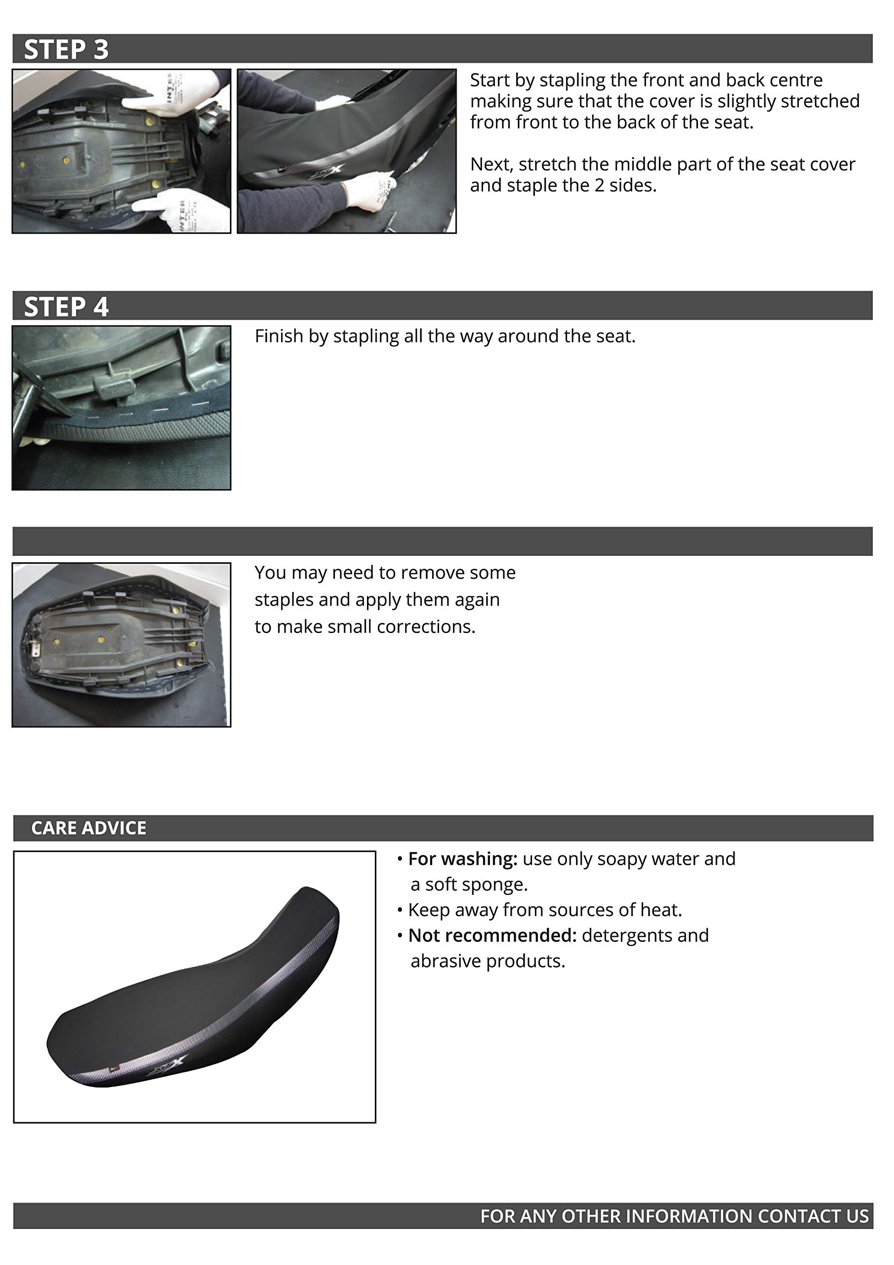 Funda de Asiento Compatible con Ducati Monster 696/796 / 795/1100 2008-2014 Vintage Negro (B)