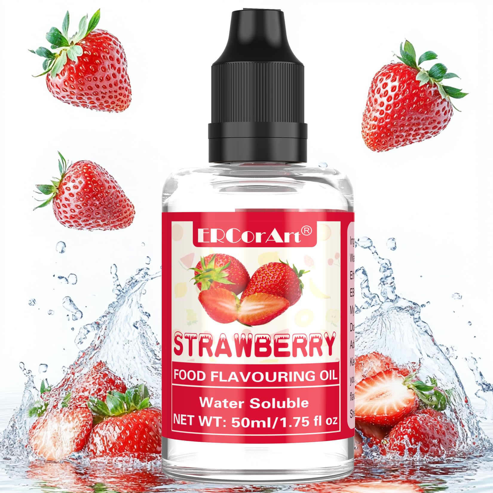 Arome Alimentaire - Extrait Naturel Arme Alimentaire de Fraise,  Vgtalien, Sans Sucre, Sans Pigment, Flavour Drops Pour Yaourt, Glacage  Biscuit Noel, Creme Liquide, Poudre d'Amande, Boissons - 50 ml : Amazon.fr:  Epicerie