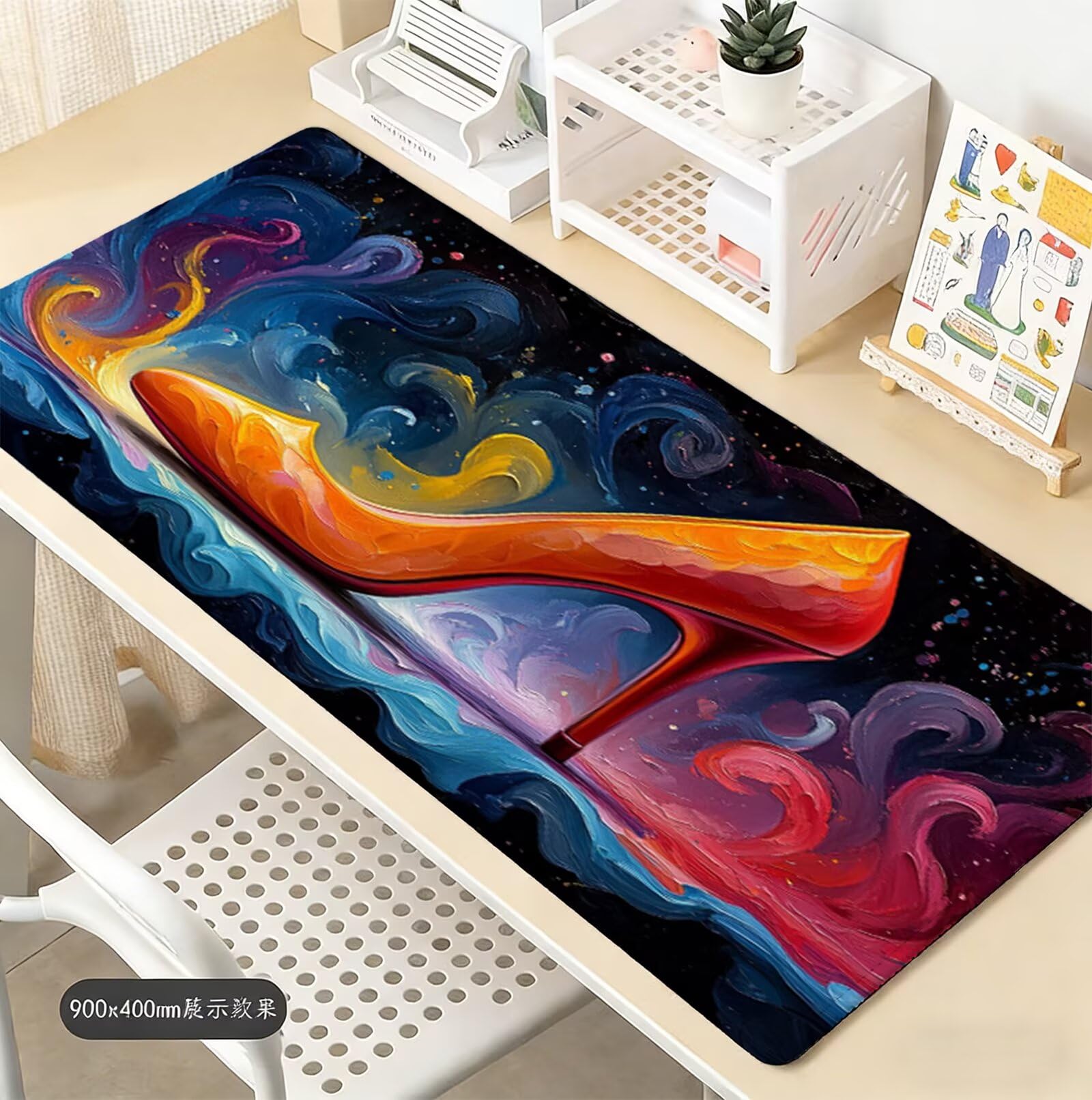 Tapis de Souris Couleur Tapis Souris XXL 1200 x 600 mm, sous-Main Bureau avec Bords Cousus, Talons Hauts Mouse Pad avec Caoutchouc Etanche et Antidérapant, pour Le Bureau Et La Maison, Cadeaux H-1717