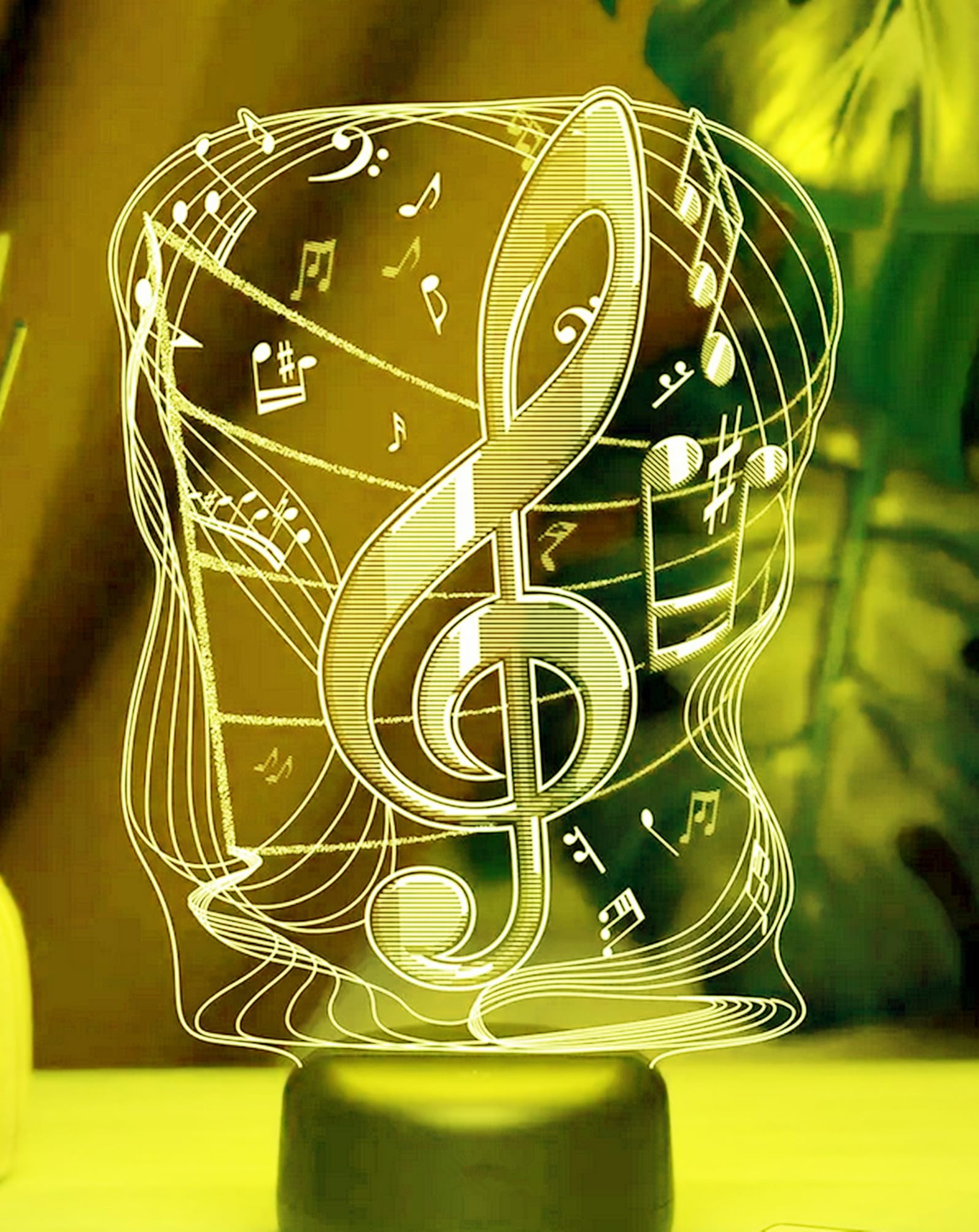 Lampe d'ambiance 3D en Forme de Note de Musique, 7 Couleurs, Interrupteur Tactile, USB LED, pour la Maison, Les fêtes ou Un Anniversaire.