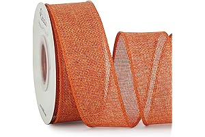 Ribbli Orange Burlap Wired Ribbon: Festive Christmas Cheer for Your Tree