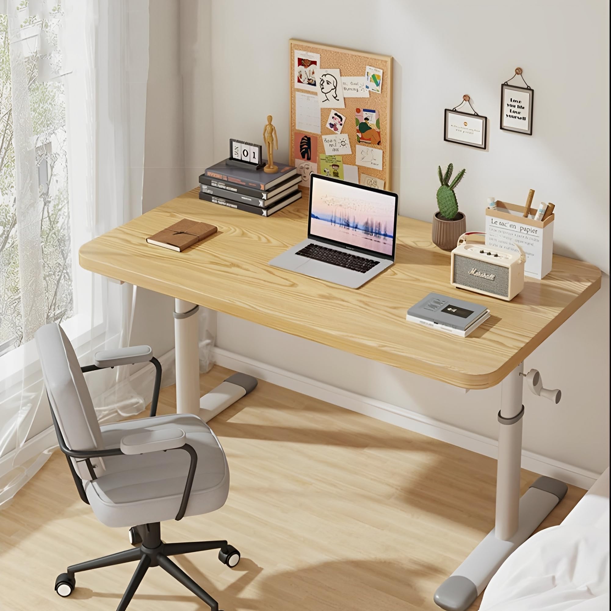 Amazon | Hoshinoi 昇降デスク 勉強机 PCデスク 学習机 昇降式 高さ63