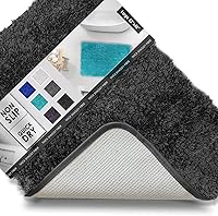 Vista 34 de Clara Clark - Alfombras de baño, ultra suaves y peludas - Tapetes para baño, lavables a máquina, con respaldo de goma antideslizante, 17 x 24