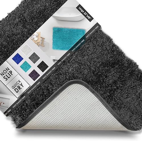 Miniatura 34 de Clara Clark - Alfombras de baño, ultra suaves y peludas - Tapetes para baño, lavables a máquina, con respaldo de goma antideslizante, 17 x 24