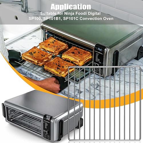 Miniatura 3 de Rejilla para freidora de aire Ninja Foodi 10 en 1 SP100 SP101 Digital Air Freidora Horno de encimera, 13.4 x 13.4 pulgadas, accesorios para freidora