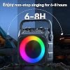 Máquina de Karaoke, Altavoz Bluetooth Portátil con 2 Micrófonos Inalámbricos para Adultos y Niños con Luces, Micrófono de Karaoke con Sistema de PA, Soporta USB/TF/REC/FM/AUX para Fiestas en Casa 7