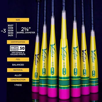 Victus Vibe Pencil BBCOR -3 Metal Baseball Bat, 2 5/8 Barrel