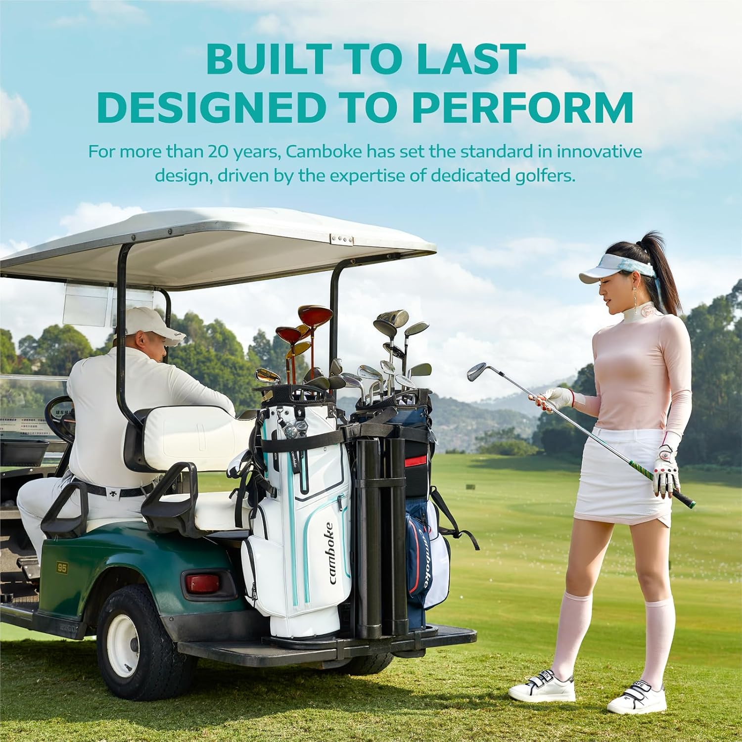14-Way Full-Length Divider Golf Stand Bag, Carbon Core Stability, Foam-Padded Protection, 8lbs Balanced Hybrid Bag, Easy-Pull Zipper Loops, Glove Attachment & Snap-On Rain Hood