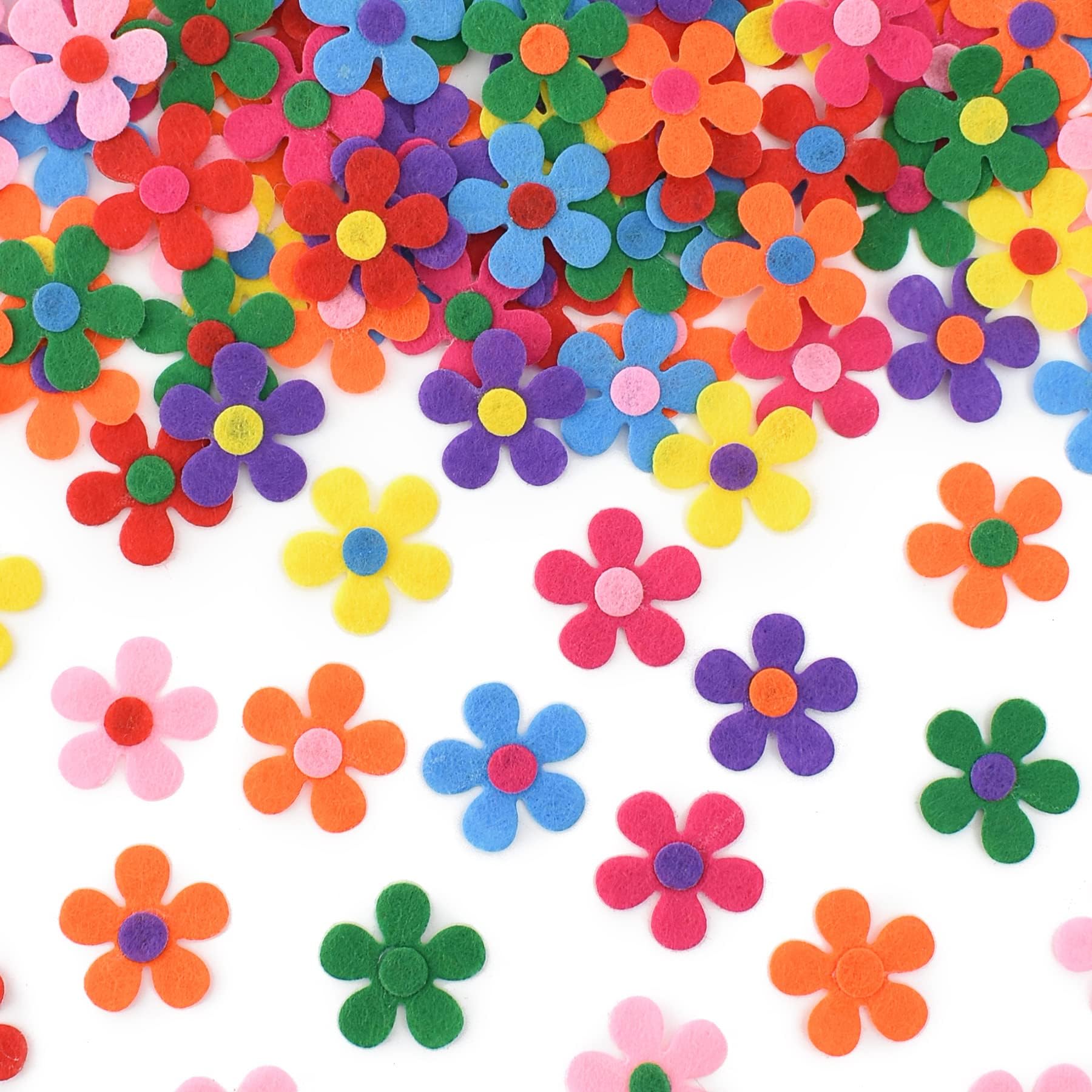 Zywq Light/Blue/Purple 100Pcs Felt Flowers Fabric Flower Embellishments For Knitting Handmade Craft Diy,28Mm,Multicolor