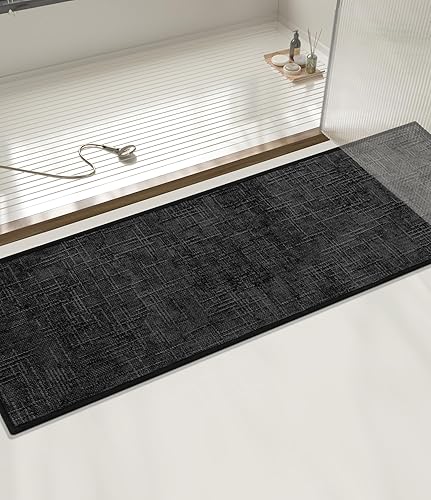 Miniatura 32 de YIHOUSE Tapete de baño antideslizante, absorbente, de secado rápido, para el suelo del baño, delgado, para debajo de la puerta, lavable de pelo bajo
