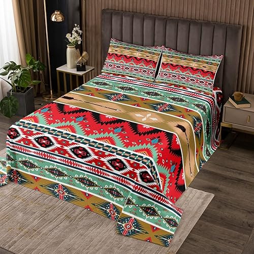 Vista 49 de Erosebridal Ethnic Tribe Feather Coverlet Set Geometric Aztec Bedspread,Western Quilted King African Tribe Arrow Retro Vintage Exotic Geometric