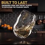 Unbreakable Plastic Stemless Wine Glasses 18 oz - 100% Tritan - Proprietary Anti Slip Design - BPA Free, Dishwasher Safe, Shatterproof - Heavy Duty Base and Extra Thick Glassware Tumblers - Set of 4