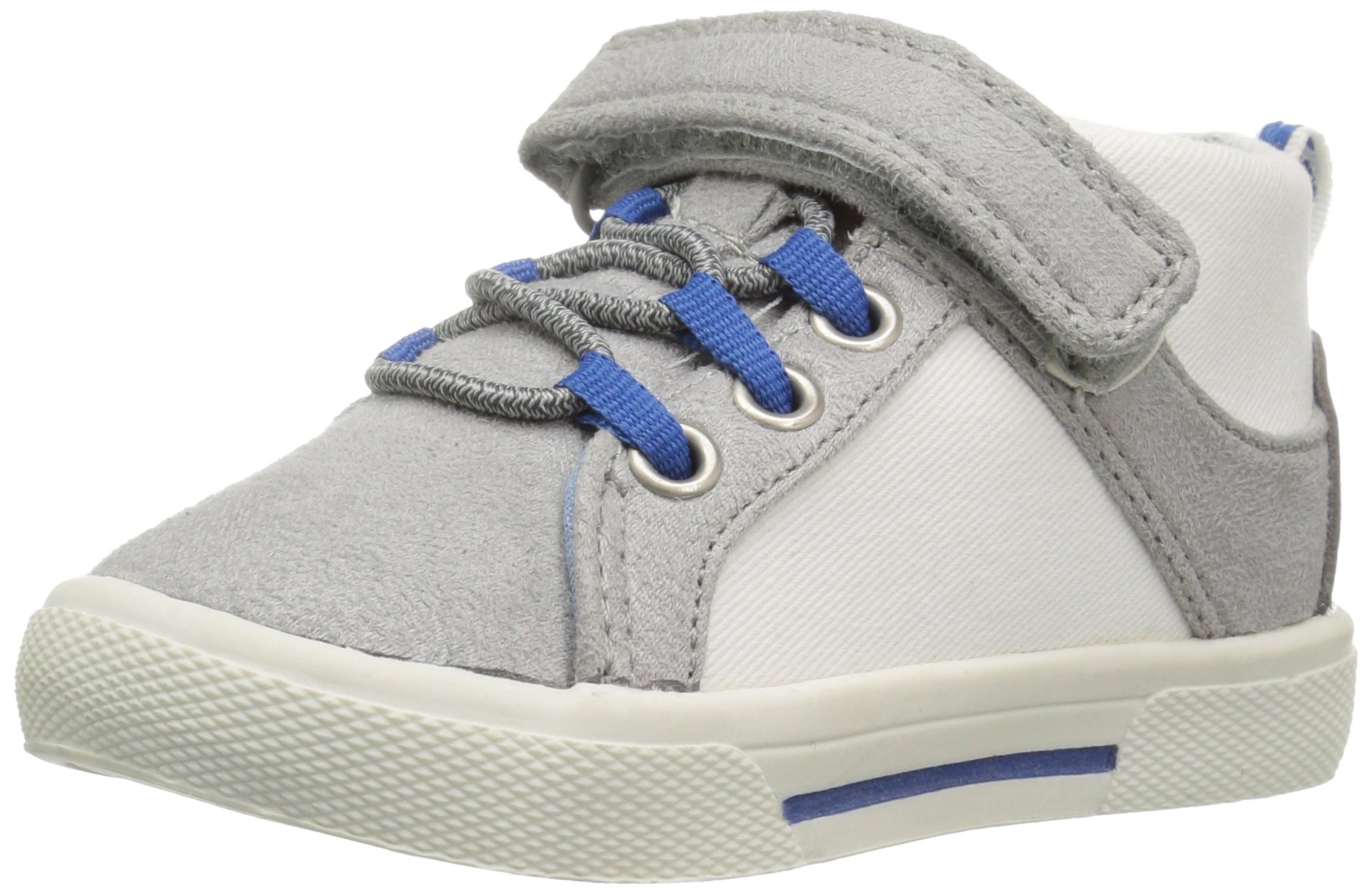 carter's Galaga Boy's Casual Sneaker, Ivory/Grey/Blue, 10 M US Toddler