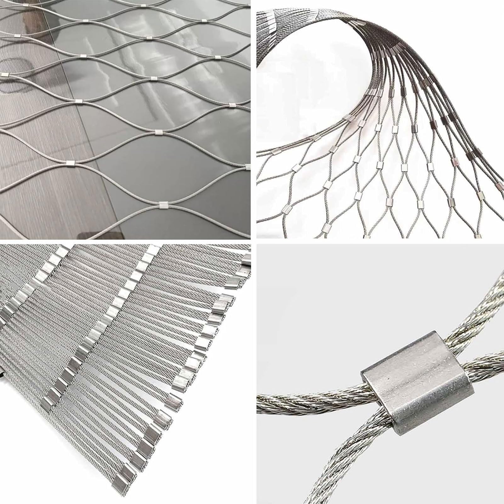 Malla Flexible de Cuerda de Acero Inoxidable, Red de Protección Anticaída | Flexible Resistente Impactos para Granjas, Escaleras, Balcones, Zoológicos y Plantas Trepadoras(1.2x9m/3.94x29.52ft)