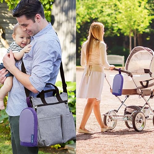 Miniatura 8 de Bolsa para biberones - Enfriador de leche materna, bolsa aislada para biberón para guardería Gris