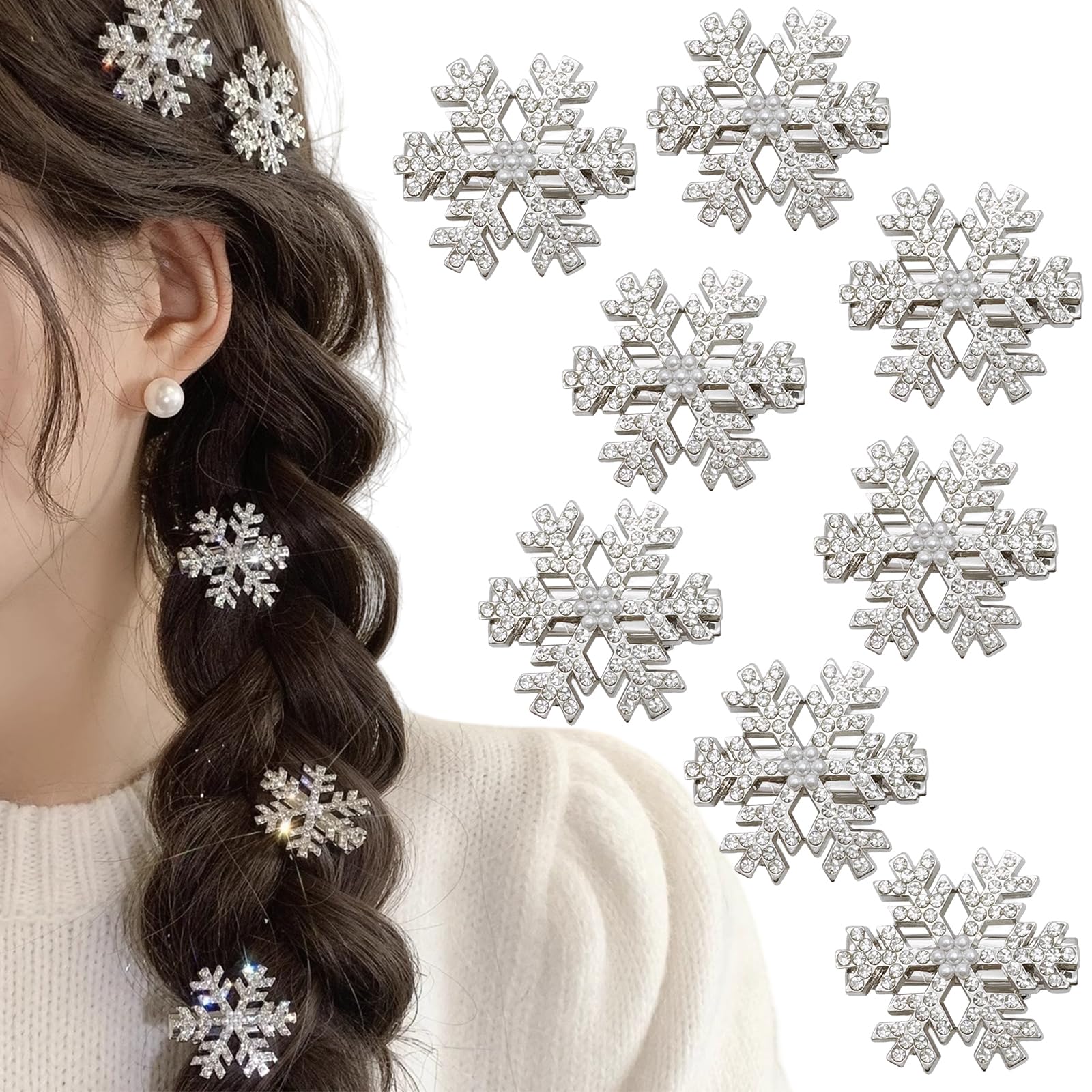 Amazon.com : Sparkly Rhinestone Snowflake Hair Clip Hair Barrettes