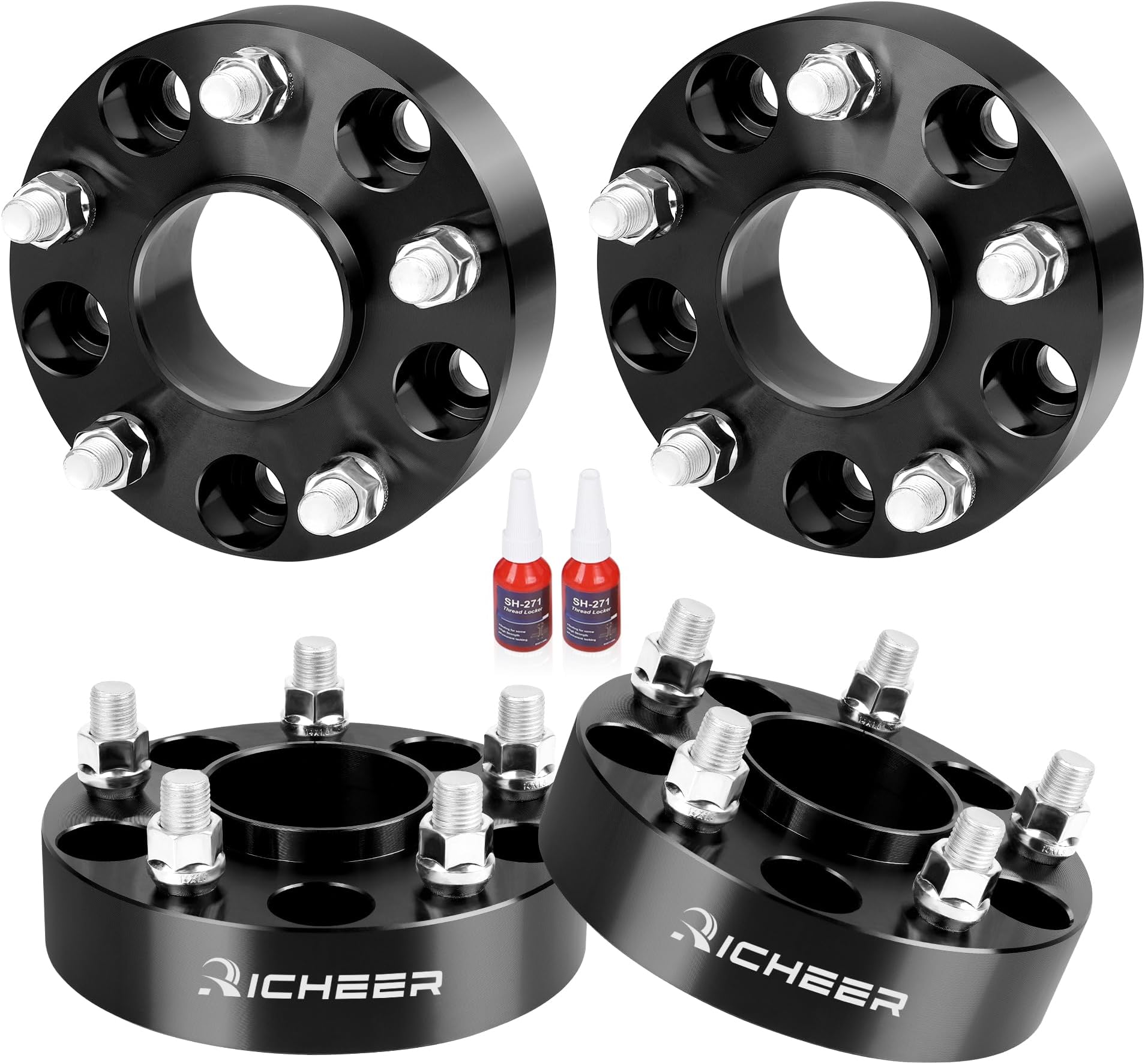 1.5 inch 5x5 Wheel Spacers for 2018-2024 Wrangler JL, 2011-2024 Grand Cherokee WK2 WL, 2019-2024 Gladiator JT, 2011-2023 Durango, 5x127mm Forged Wheel Spacer with 14x1.5 Studs & 71.5mm bore