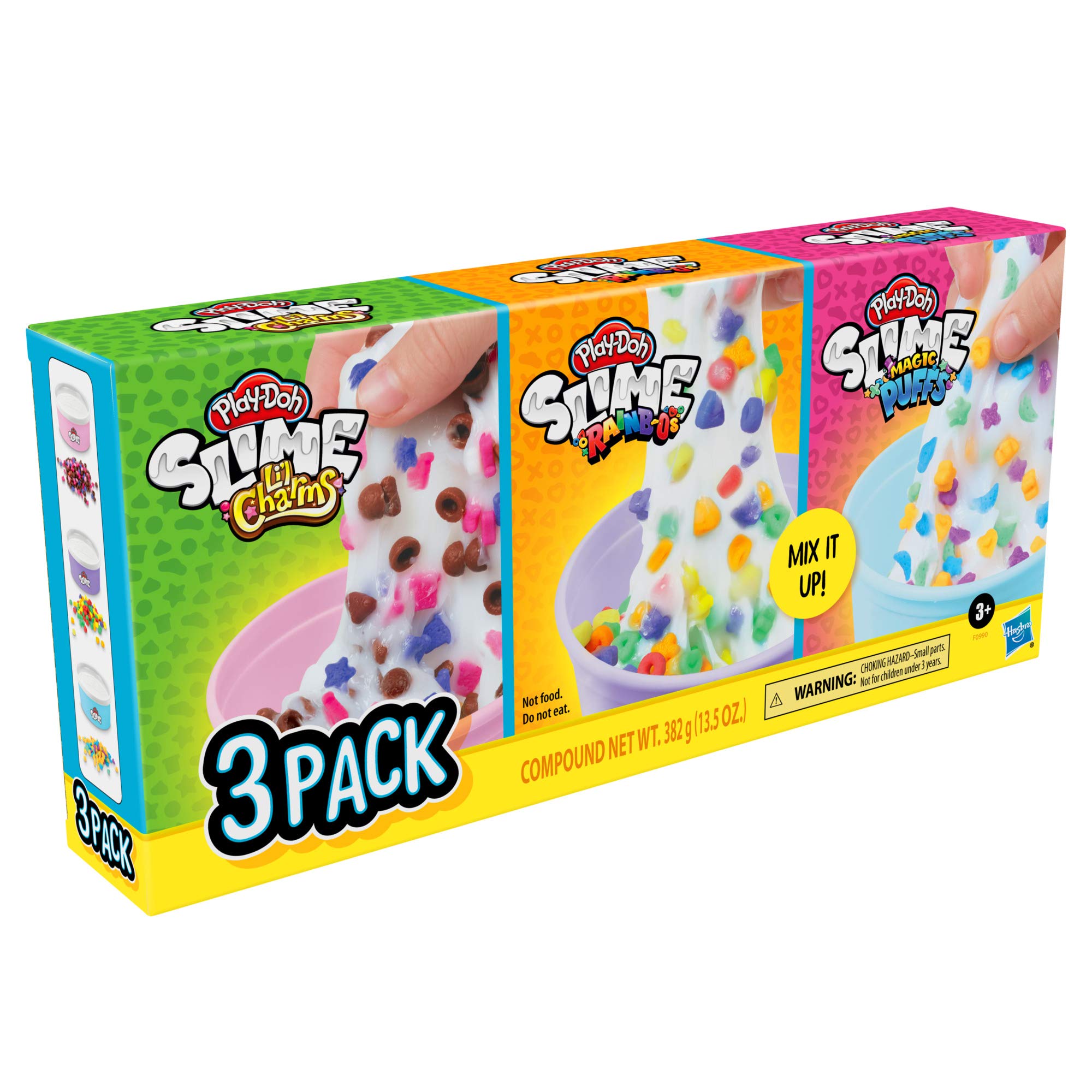 Play-Doh Slime Cereal Themed Bundle of 3 Varieties for Kids 3 Years and Up, Milky-Colored Non-Toxic Slime Compound with Mix-in Bits, 4.5-Ounce Cans - Image 3
