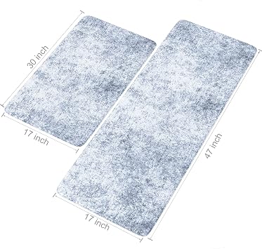 Kitchen Rug Anti Fatigue Mats for Kitchen Floor, Kitchen Rugs and Mats Non Slip, 2 Pieces Set Kitchen Floor Mats Cushioned, Comfort Standing Mat for Home, Kitchen, Office, Sink