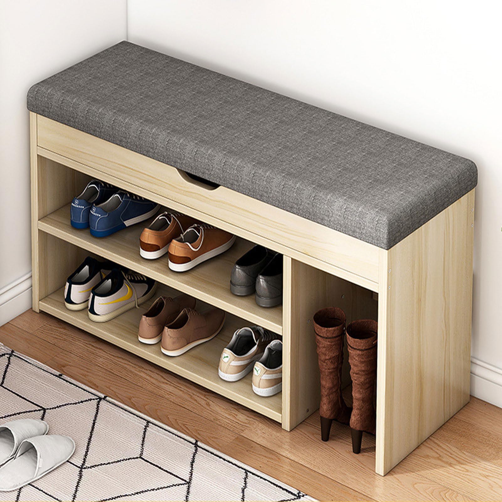 Meuble d'appoint avec rangement pour bottes et petit banc à chaussures d'entrée