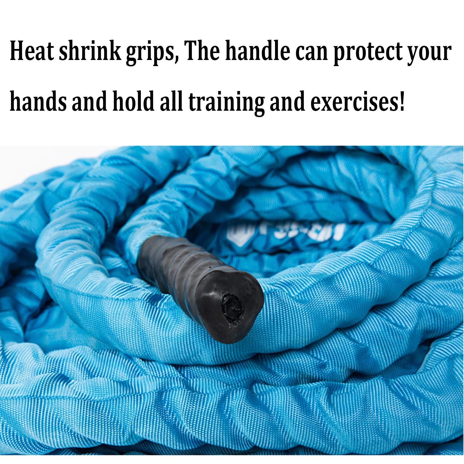 Battle Rope Hua Schweres Kampfseil 38mm * 15m, Krafttraining Bodybuilding Fitness Seil Kampfseil, Verschleißfest Und Langlebig, Blau