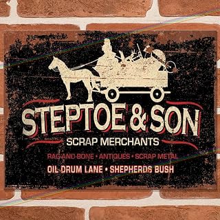 STEPTOE AND SON METAL SIGNS Funny Logo. Joke Man Cave Tin Metal Sign Hanging Wall Plaque Kitchen Shed Garage. Small (15cm x 10cm)
