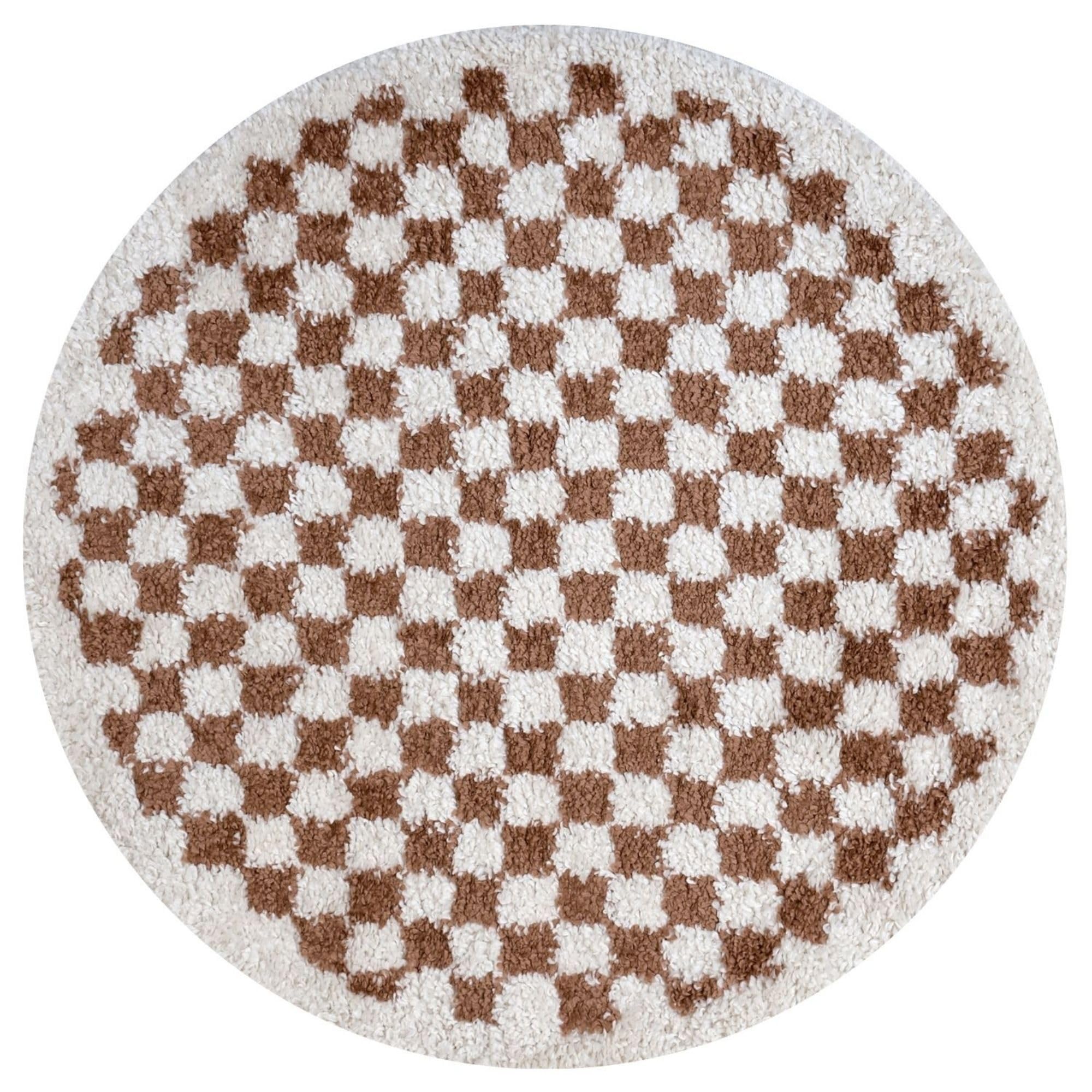Rackhams Moodi Shaggy Terra Pixelate Rug - Ø 120 Cm