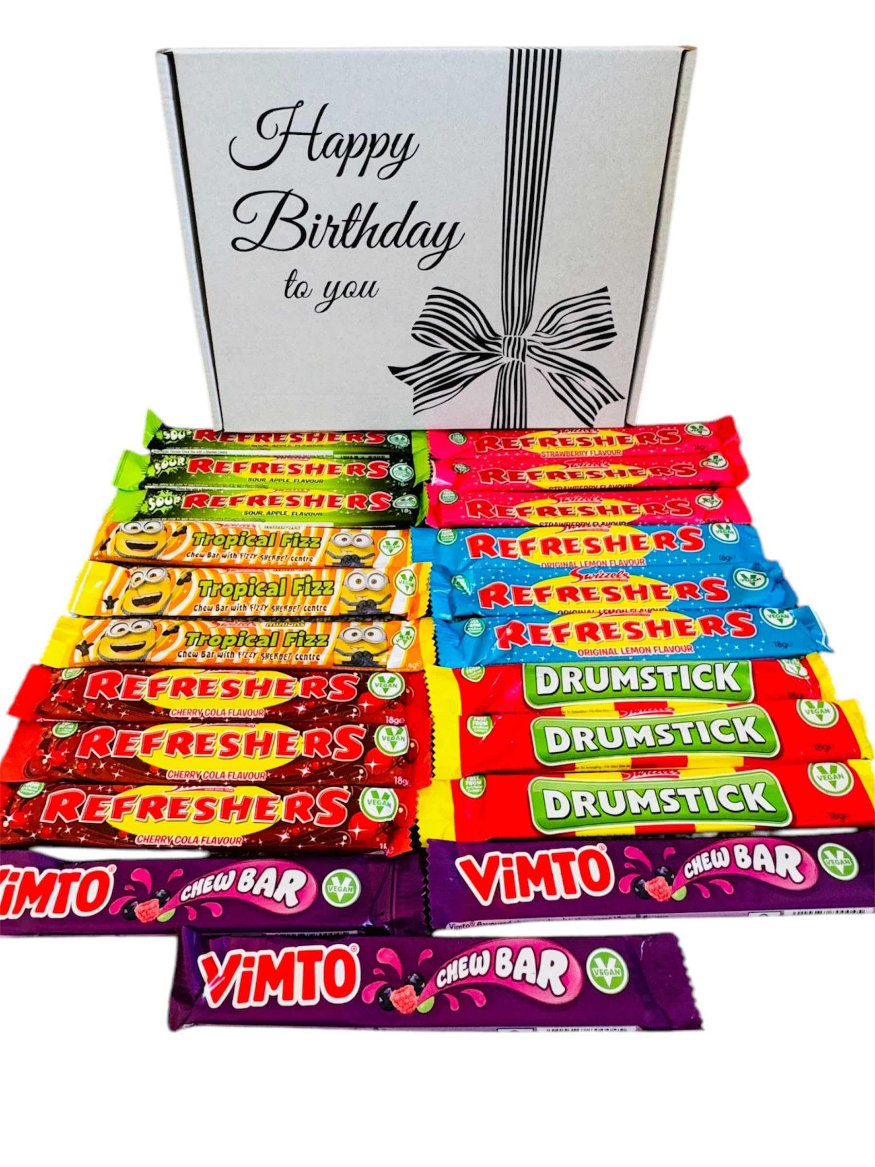 Chew Bars Selection for Birthday - 21 Assorted Chewy Candy Gift Box with Retro & Classic Flavours - Perfect Party Favor for Kids, Teens & Adults - Ultimate Sweet Treat Gift