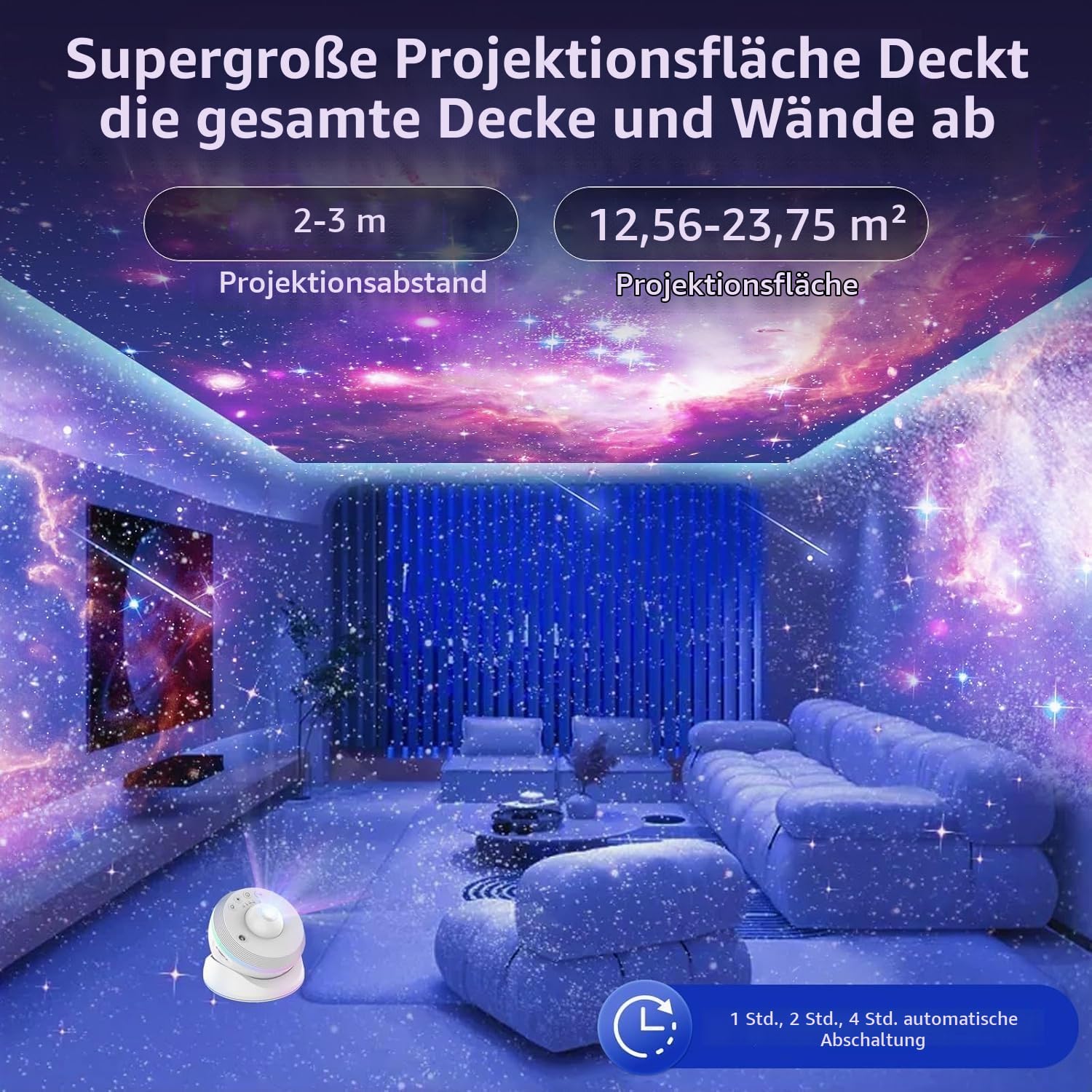 Sternenhimmel Projektor,Lomoo 13-in-1 Meteor Galaxy Projektor mit Realistischem Sternenhimmel, Sonnensystem, Mond & Sternbildern, Galaxie Lampe für Kinder Erwachsene Schlafzimmer & Wohnzimmer Deko