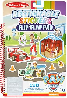 Melissa and Doug PAW Patrol Restickable Stickers Flip-Flap Pad - Classic Missions (130 Reusable Stickers)