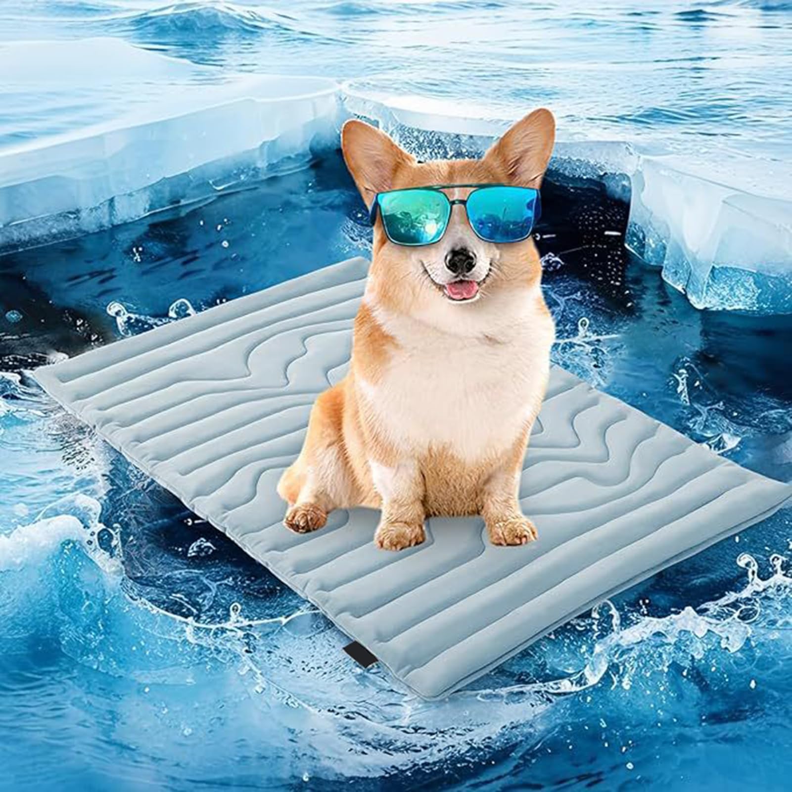 Pelsbarn - Alfombrilla de refrigeración para perros, cama fresca portátil para perros, lavable, seda de hielo para perro, cama fresca portátil para verano, ideal para uso en interiores y exteriores